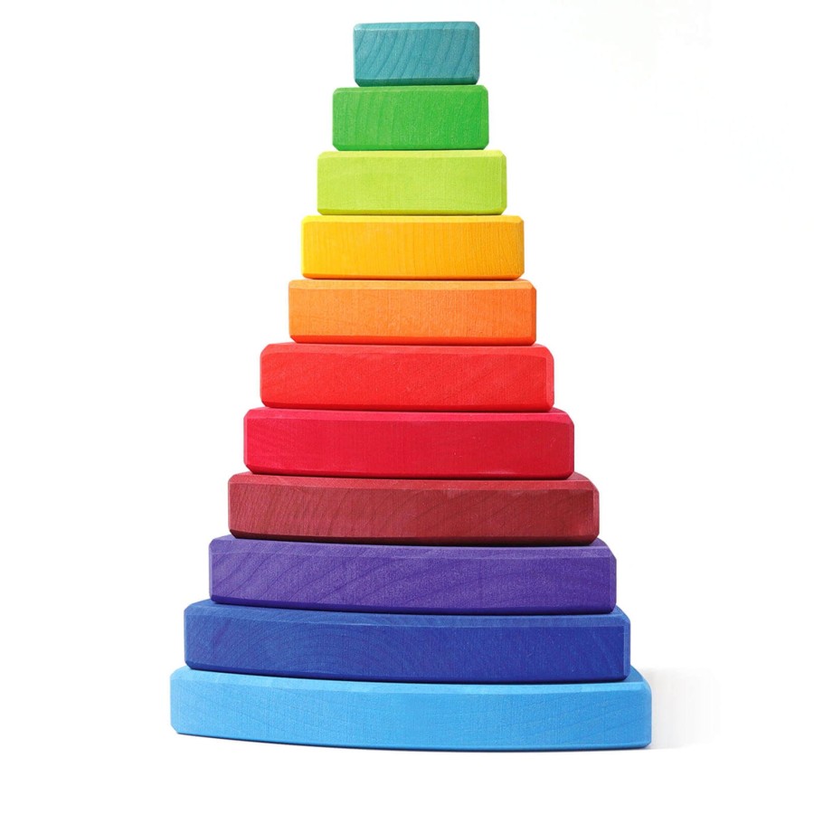 Toys Grimm’s Stacking Toys | Wooden Conical Tower Wankel - Colourful