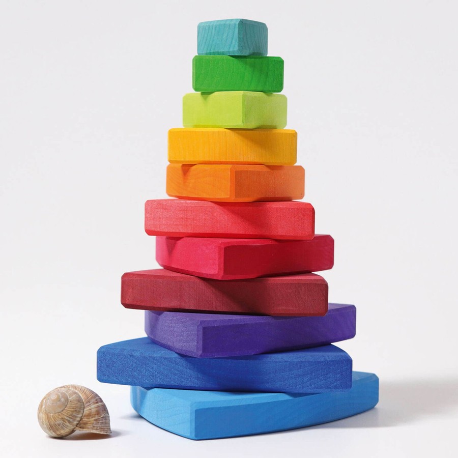 Toys Grimm’s Stacking Toys | Wooden Conical Tower Wankel - Colourful