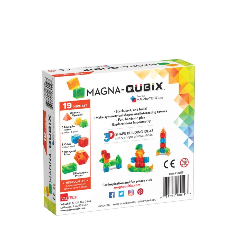 Toys Magna-Tiles Stacking Toys | Qubix 19 Piece Set