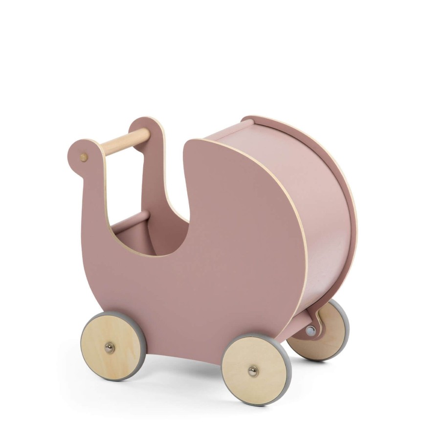 Toys Sebra Wooden Toys | Wooden Dolls Pram - Blossom Pink