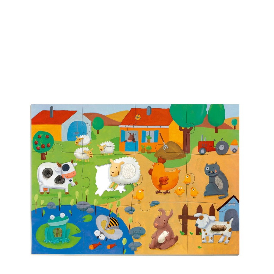 Toys Djeco Games, Puzzles, Jigsaws | Giant 20 Piece Puzzle - Tactile Farm